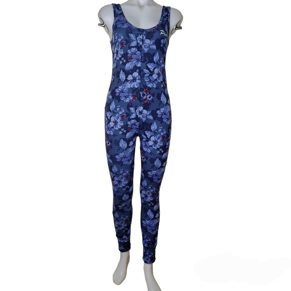 PINK Victoria's Secret Women's‎ Blue & Purple Floral Sleepwear XS 100% Cotton